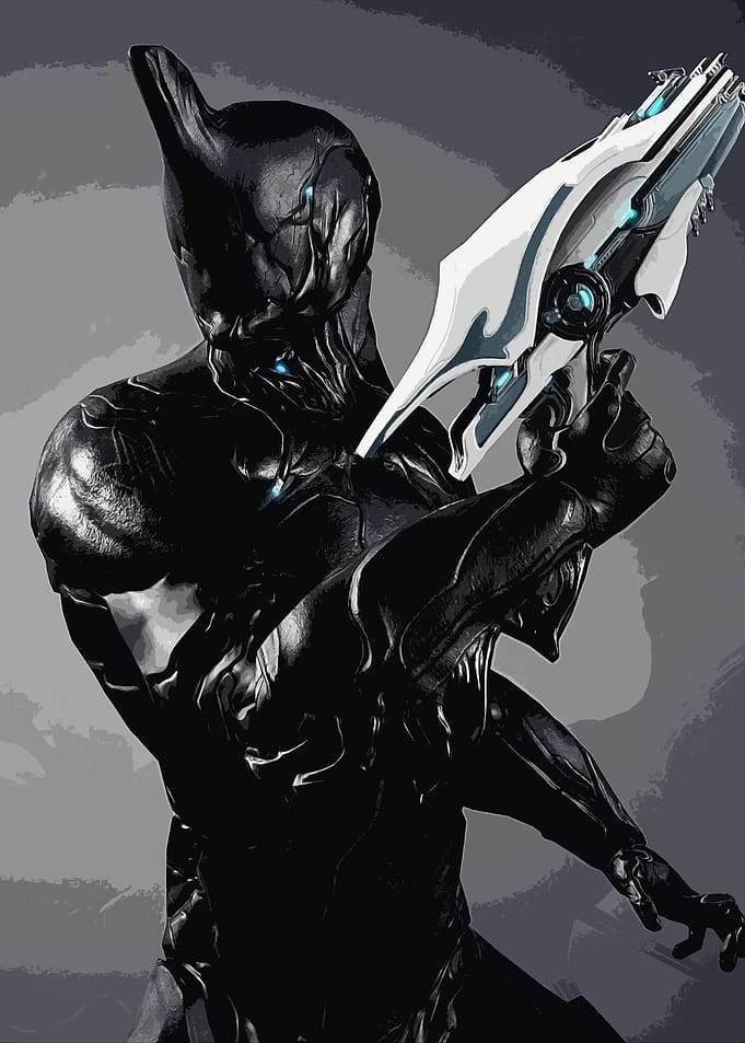 Warframe Character with Futuristic Weapon