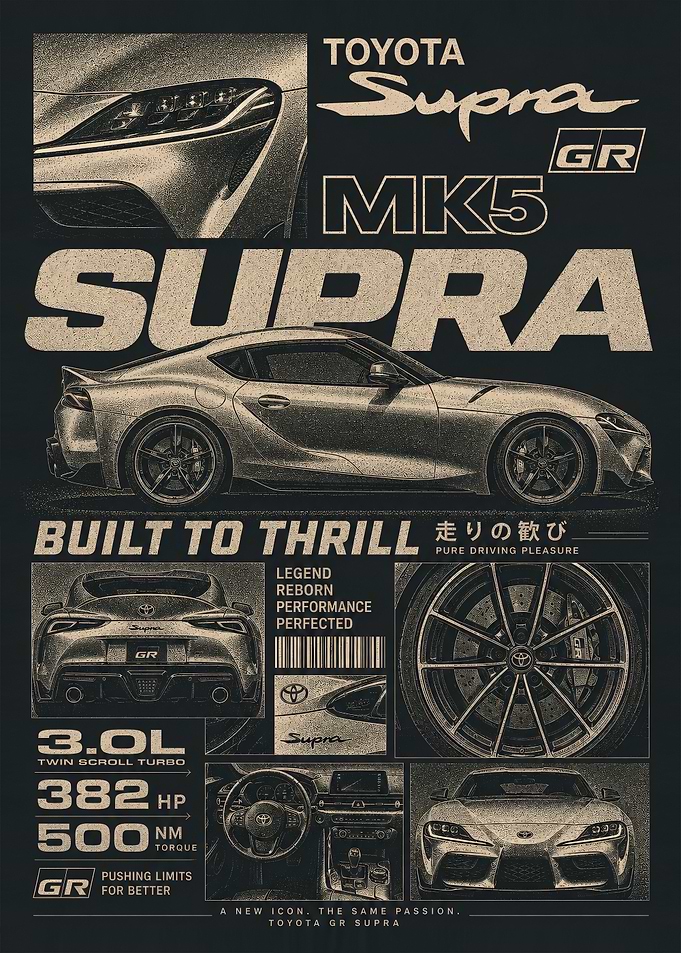 Toyota Supra GR MK5 Poster
