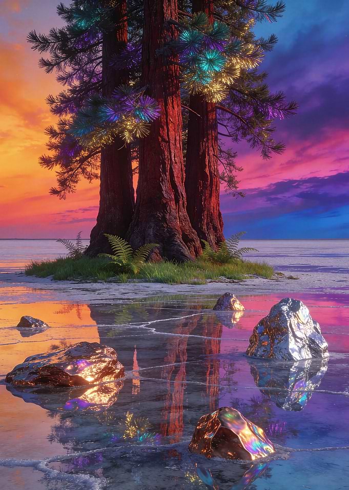 Magical Sequoia Forest at Sunset