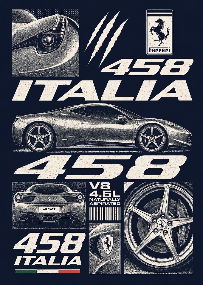 Ferrari 458 Italia Car Art