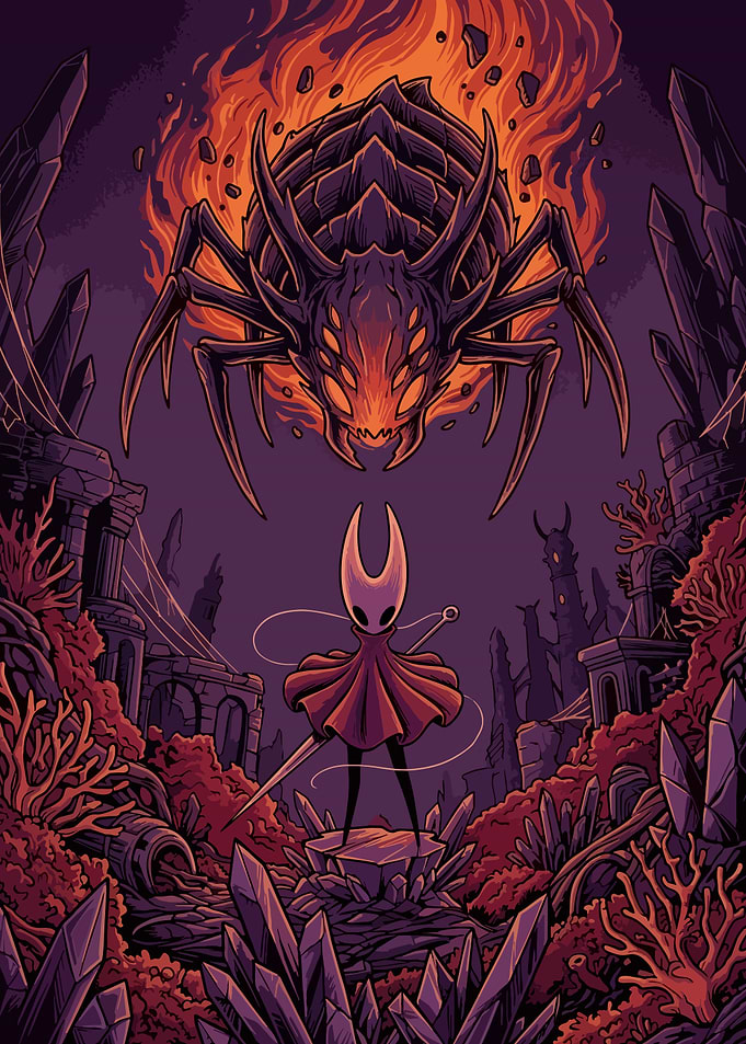Hollow Knight Silksong Hornet Boss Fight Art