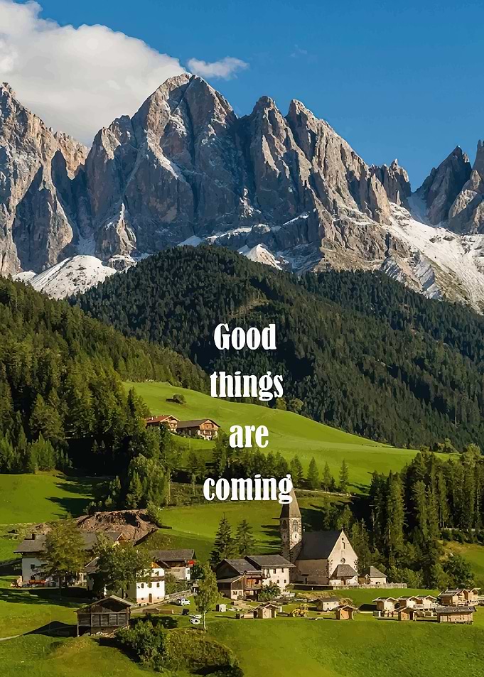 Inspirational Mountain Village Scene