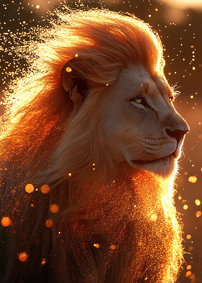 Majestic Lion in Golden Light