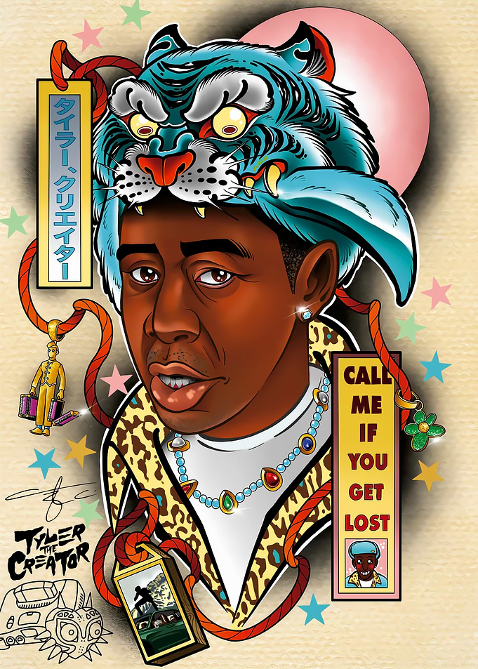 Tyler, The Creator Tiger Hat Portrait