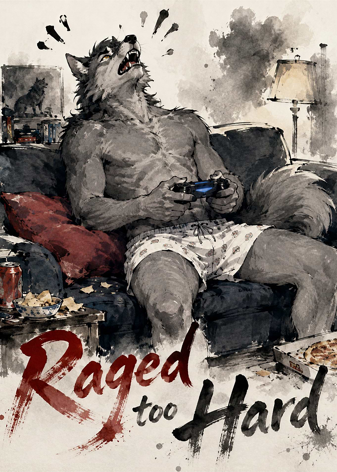 Werewolf gamer raging