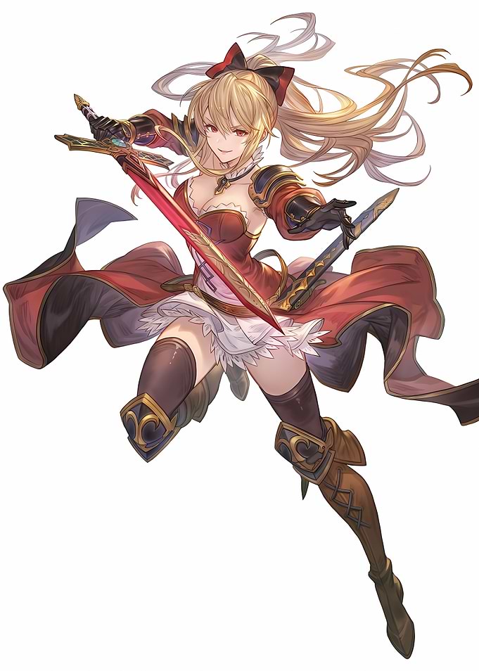 Anime Warrior Woman with Swords