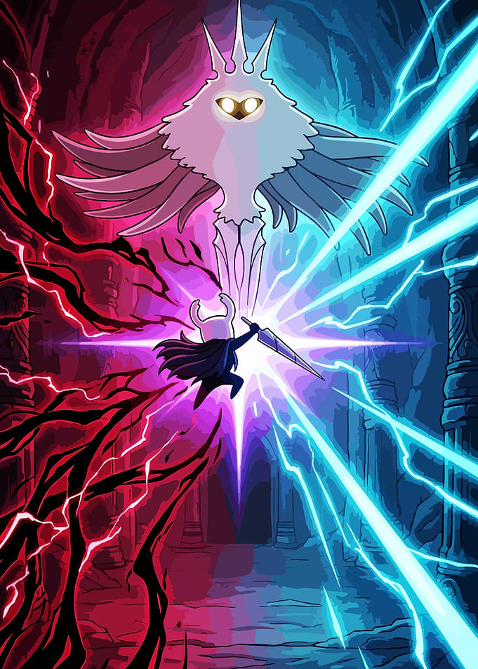 Hollow Knight vs The Radiance Epic Boss Battle Art