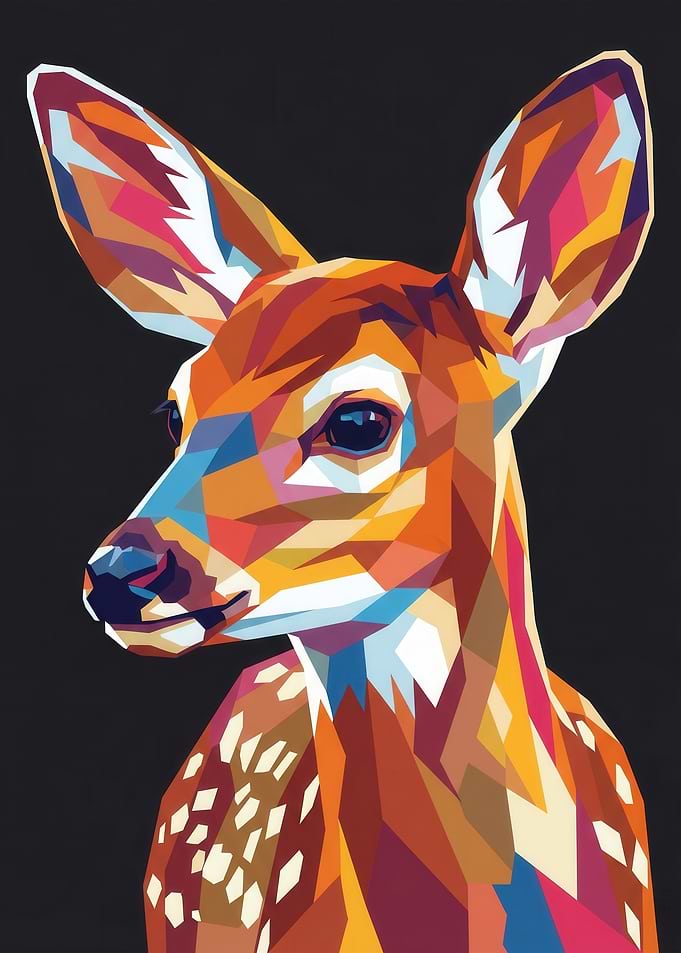 Geometric Deer Portrait