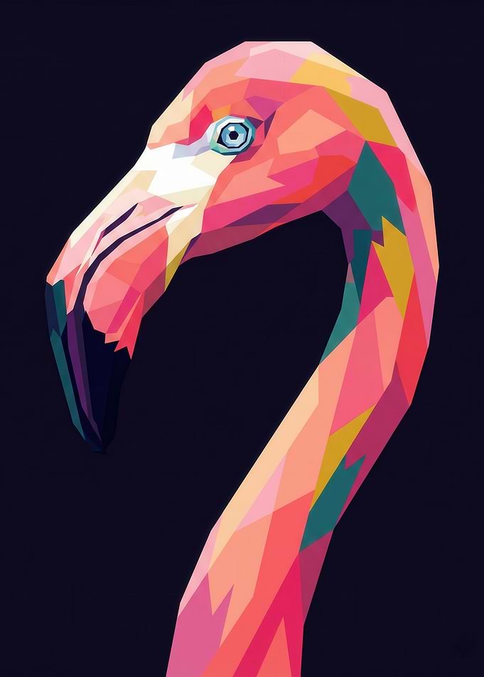 Geometric Flamingo Portrait