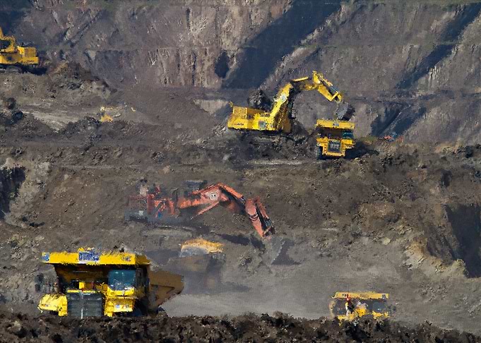Mining Operation with Heavy Machinery
