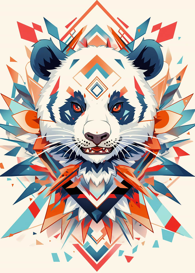 Geometric Panda Portrait