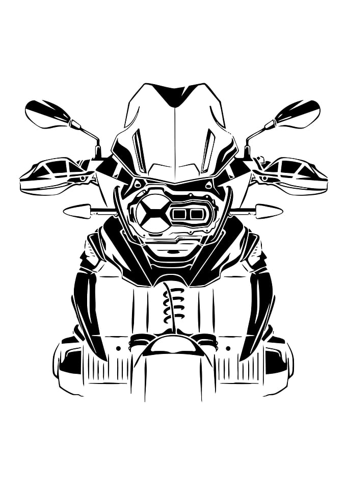 Motorcycle Front View Illustration