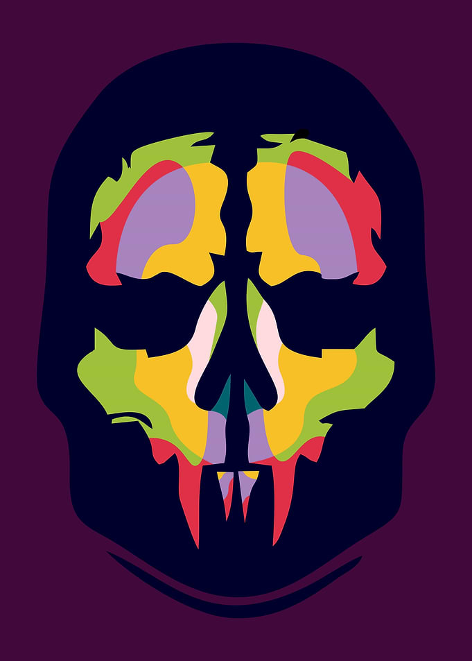 Colorful Ghost Mask Pop Art
