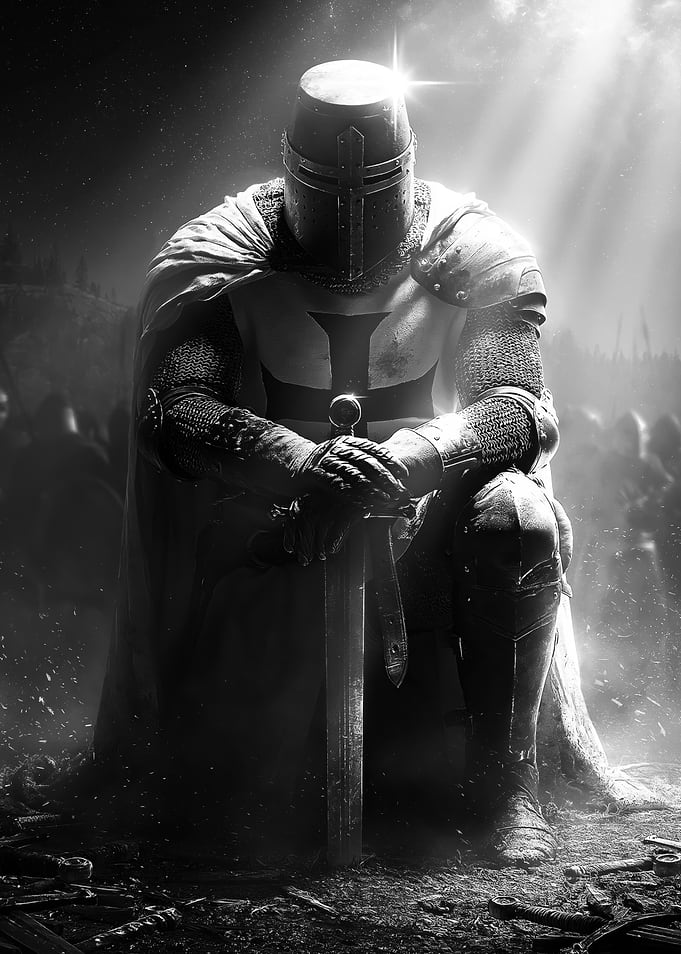 Knight Kneeling with Sword