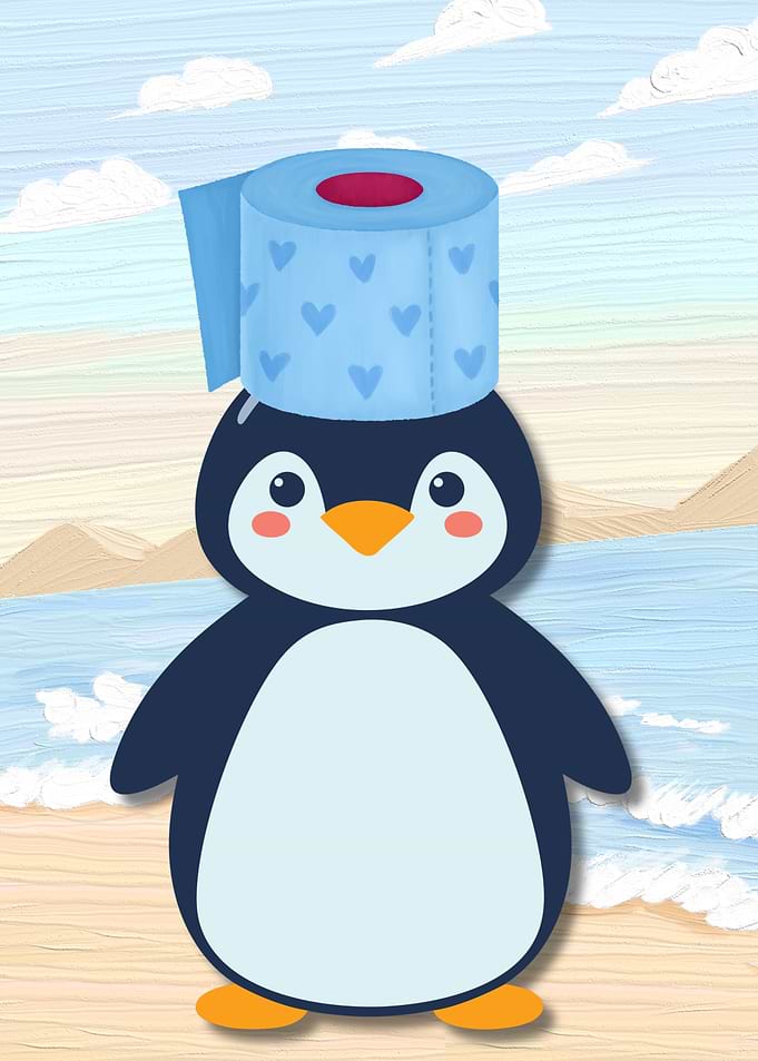 Penguin with Toilet Paper