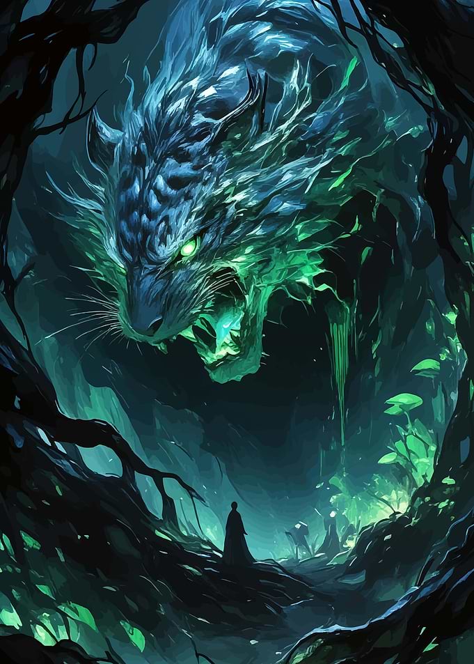 Mystical Tiger in Enchanted Forest