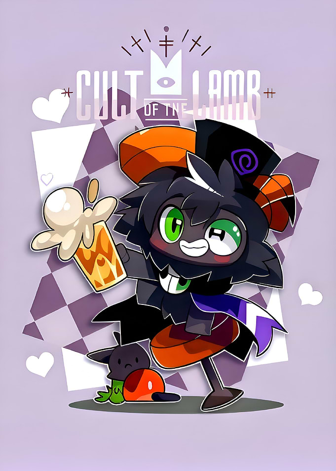 Cult of the Lamb Character with Drink