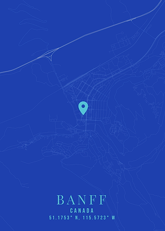 Banff Canada Map with Location Pin