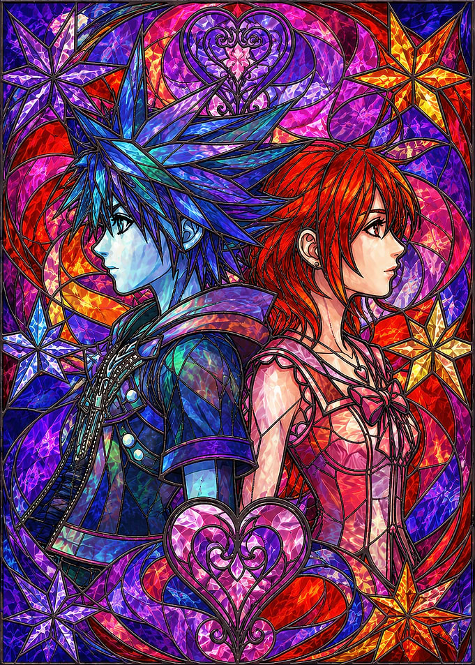 Kingdom Hearts Stained Glass Art