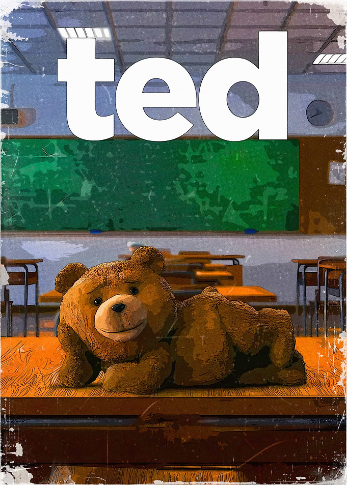 Ted the Bear in a Classroom