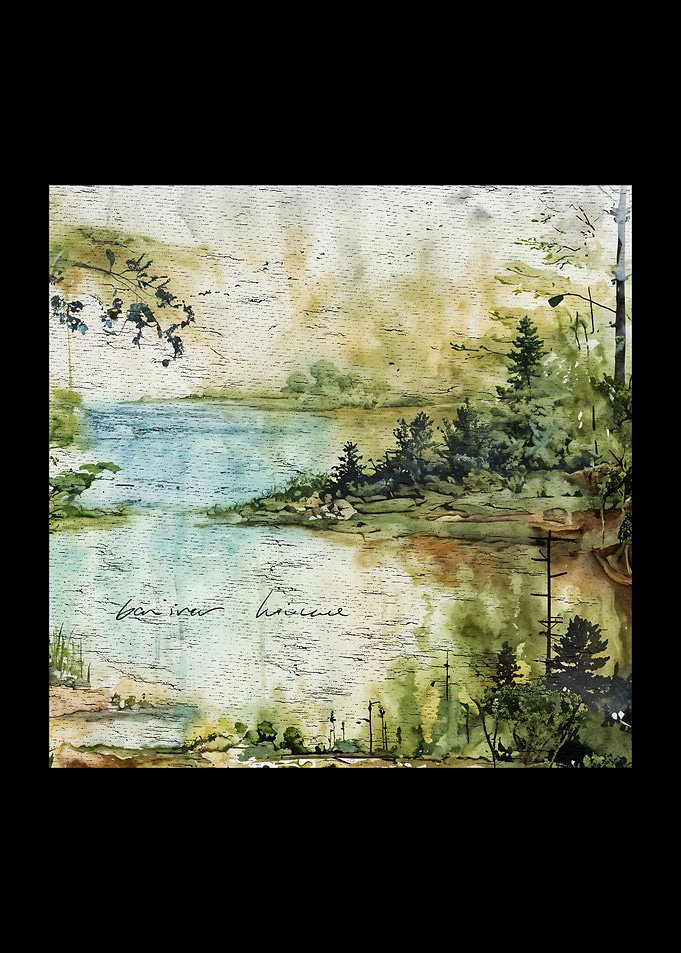 Watercolor Landscape of a Serene Lake