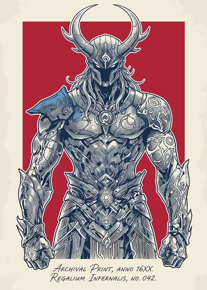 Demonic Warrior in Ornate Armor
