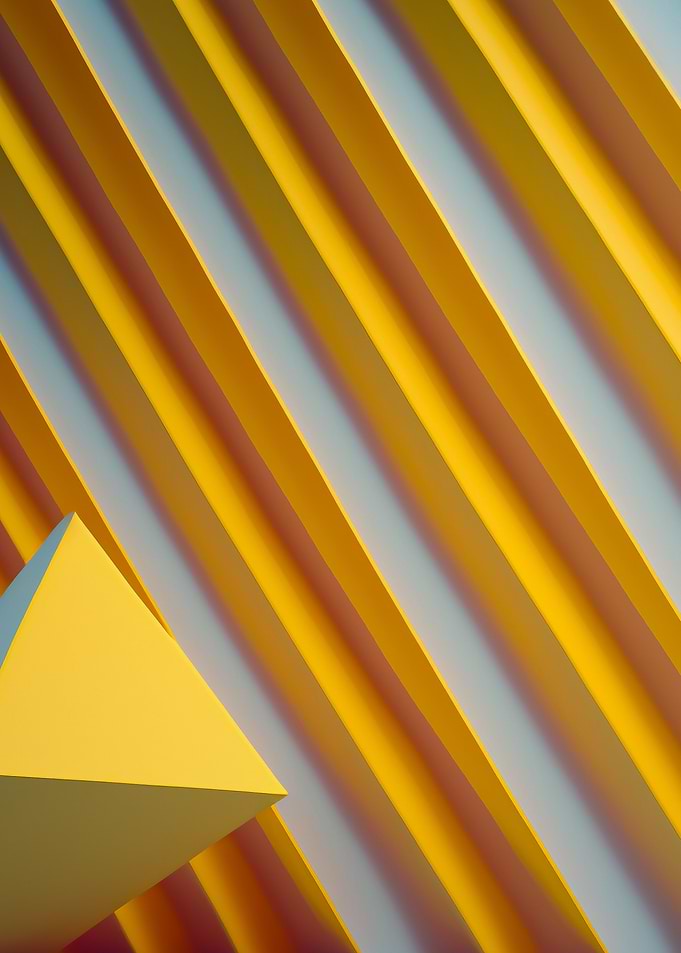 Yellow Pyramid on Diagonal Stripes