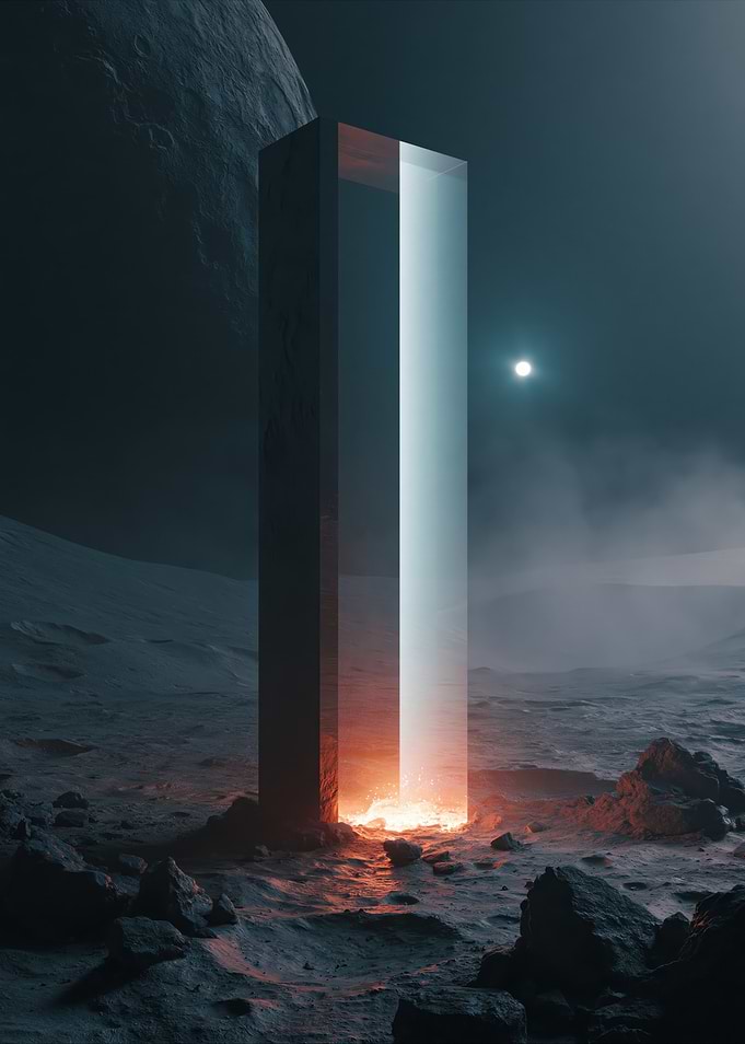 Monolith on a Lunar Landscape