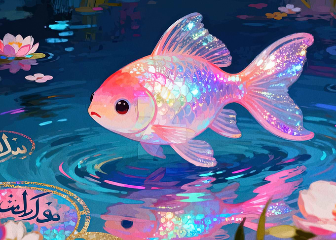Sparkling Goldfish in a Pond