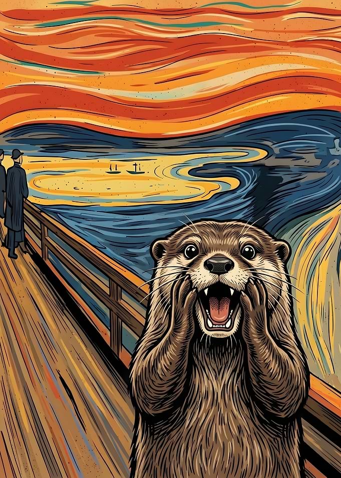Screaming Otter in The Scream Painting