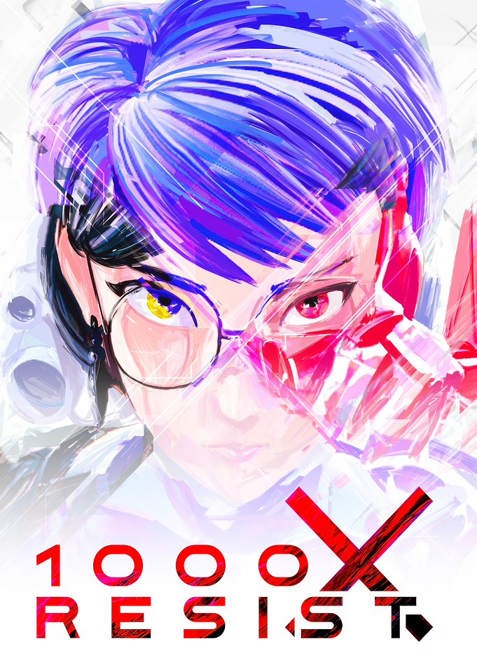 Anime Girl with Glasses and Text