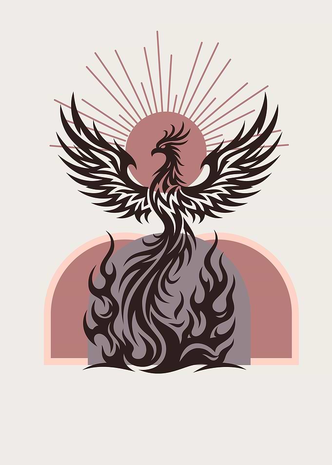 Phoenix Rising from Flames
