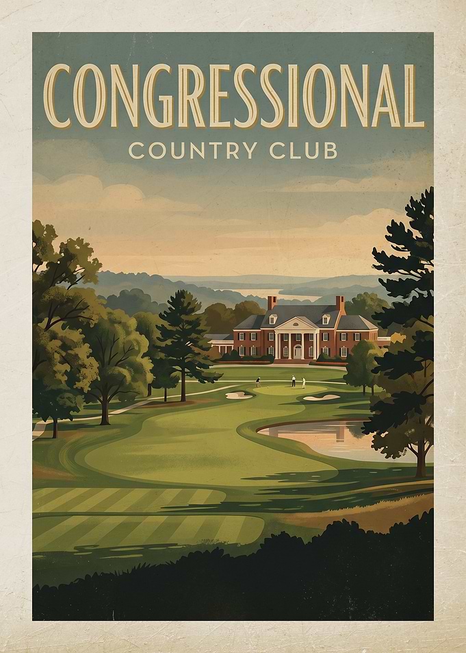 Congressional Country Club Vintage Poster