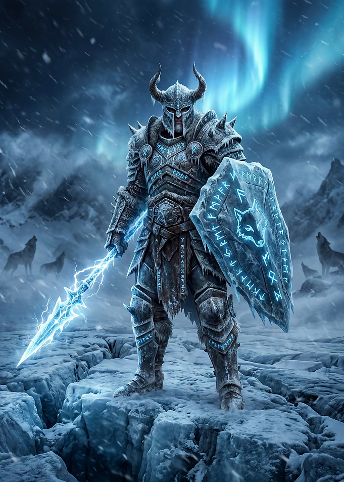 Viking Warrior with Lightning Spear
