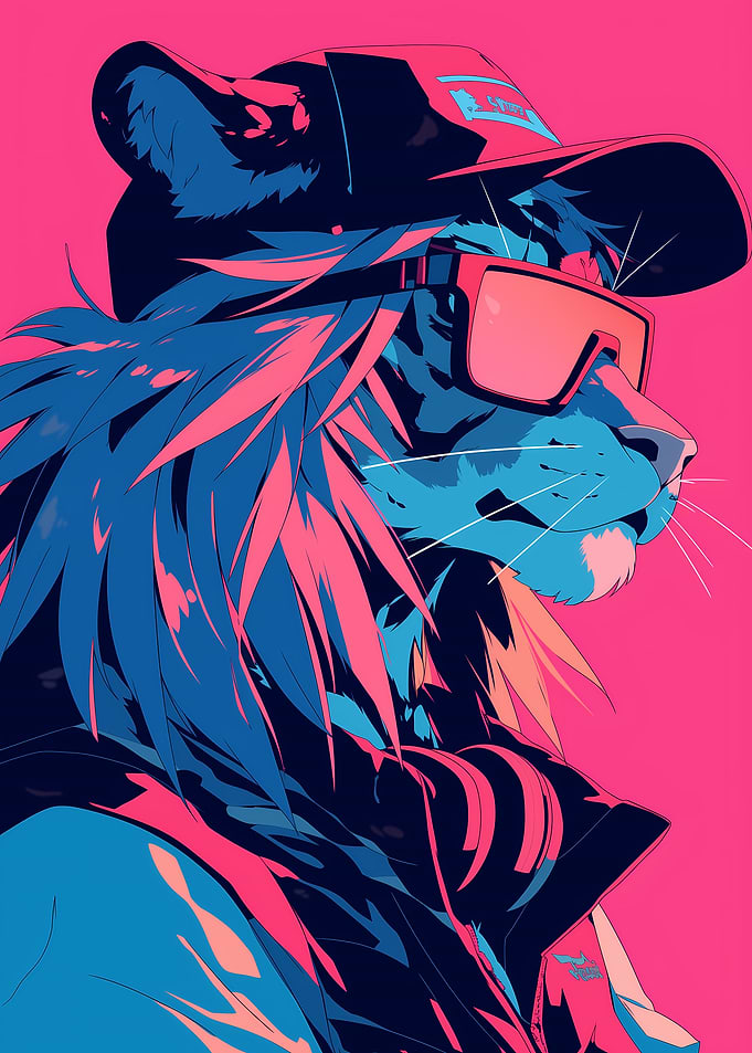 Cool Tiger Wearing Sunglasses and Hat