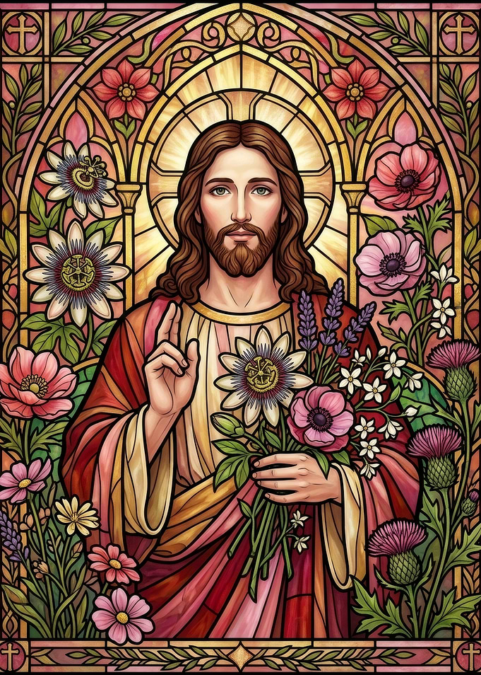 Jesus Christ Stained Glass Art