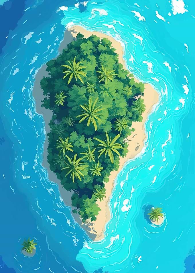 Tropical Island Aerial View