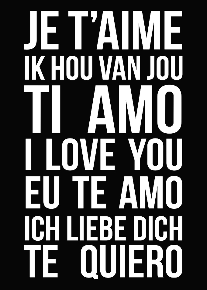 I Love You in Multiple Languages