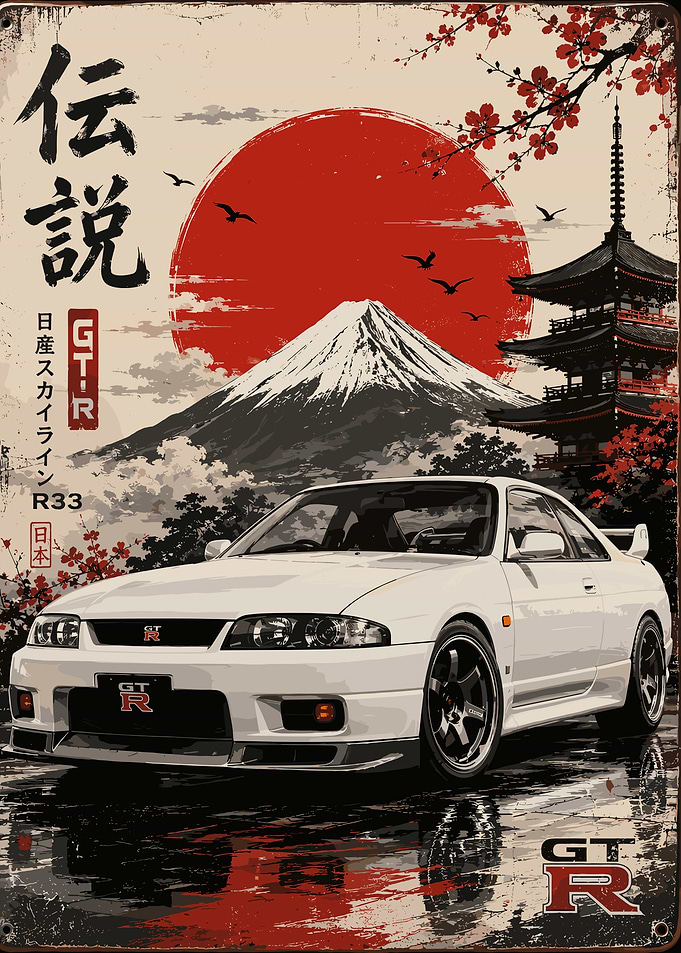 Nissan GT-R R33 Japanese Art