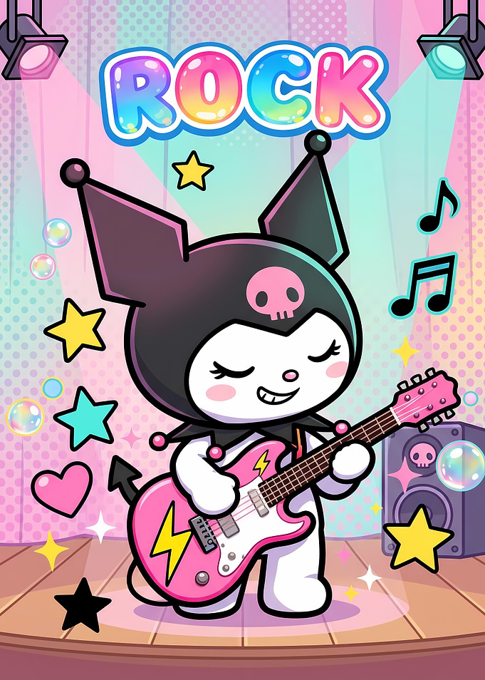 Kuromi Playing Guitar