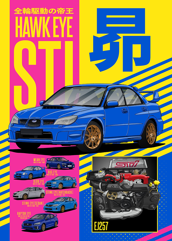 Subaru Impreza WRX STI Hawk Eye Poster