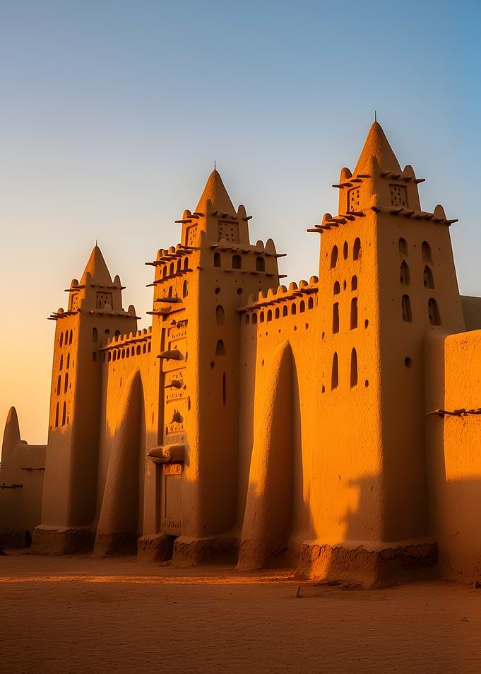 Great Mosque of Djenné at Sunset