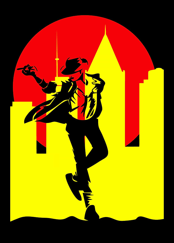 Michael Jackson Moonwalk Cityscape
