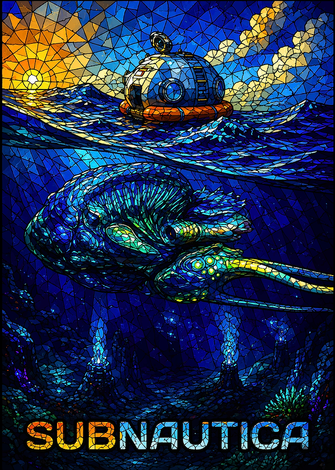 Subnautica Stained Glass Art