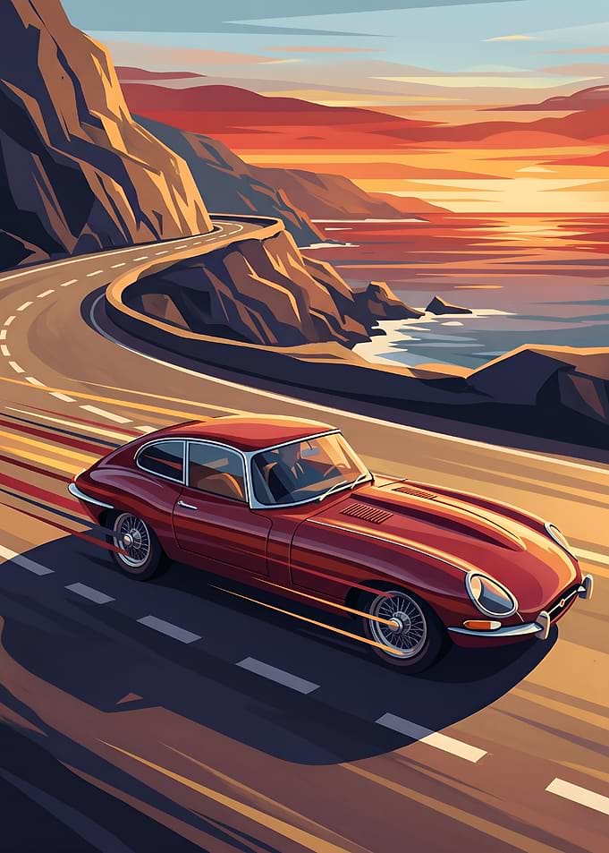The Eternal Drive at Sunset