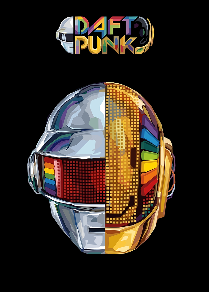 Daft Punk Helmets Wpap Pop Art
