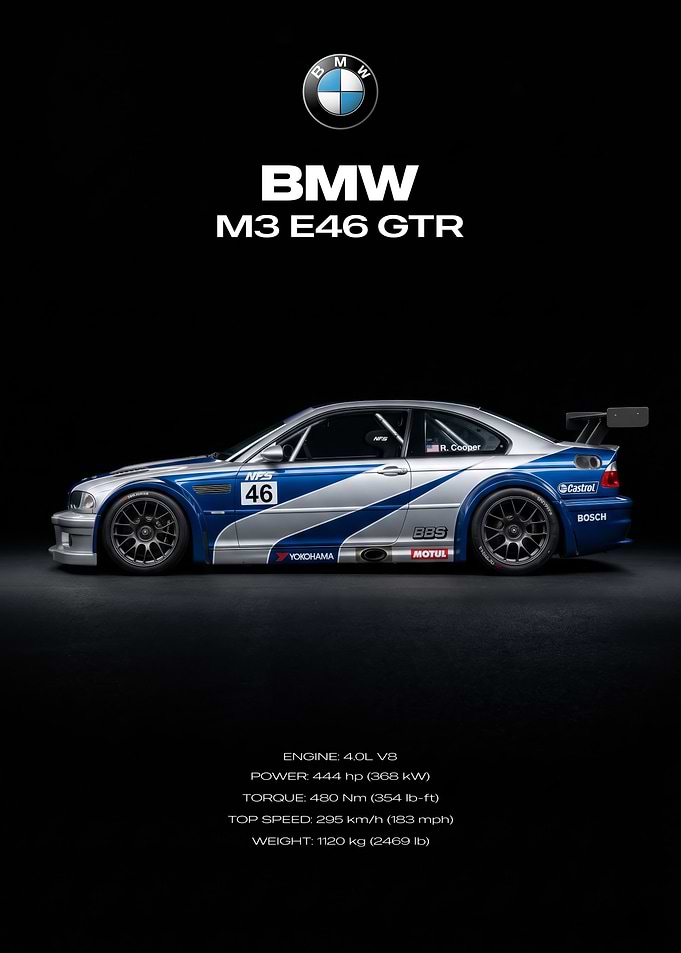 BMW M3 E46 GTR Poster