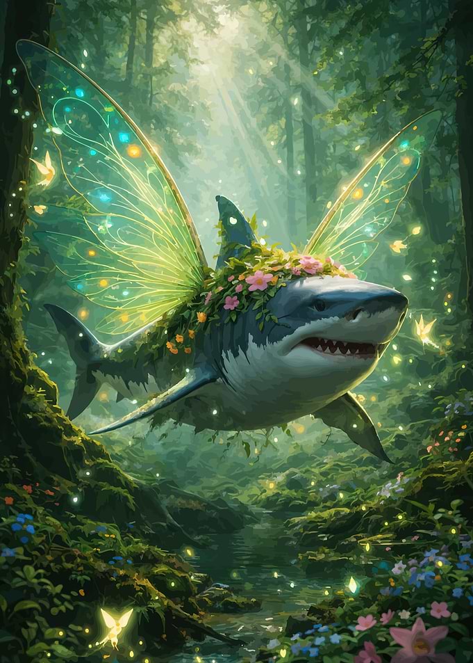 Fairy Shark in Enchanted Forest