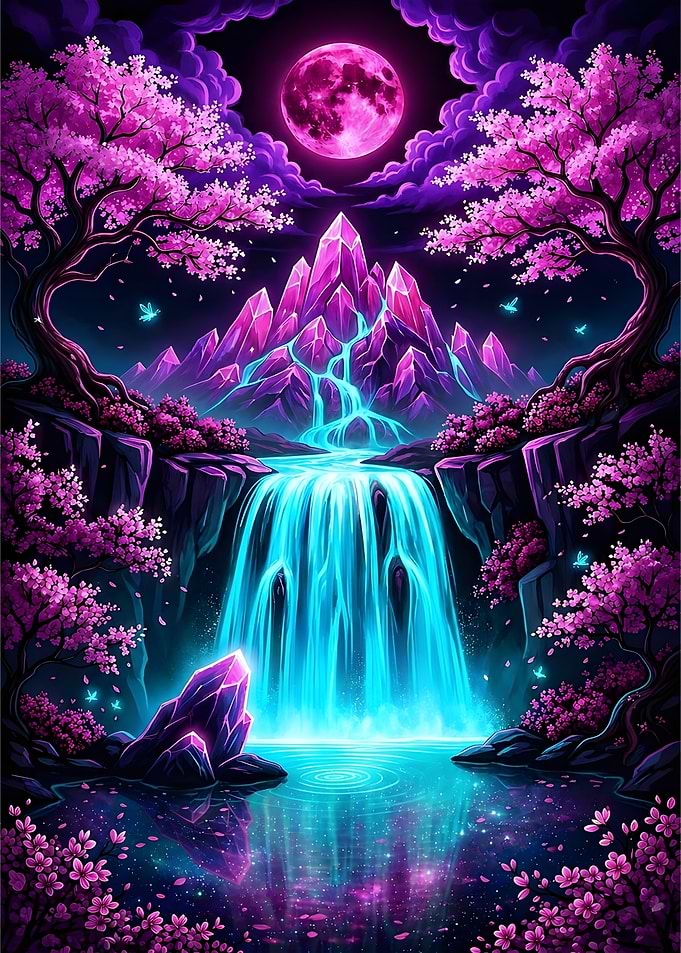 Enchanted Crystal Waterfall