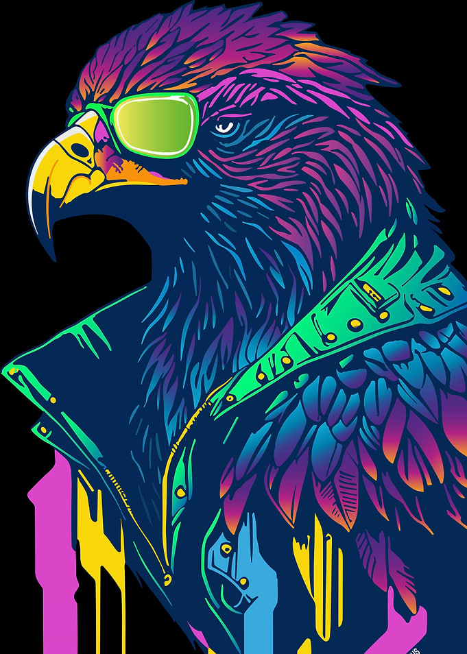 Cool Eagle Wearing Sunglasses and Jacket